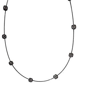 Nine West Black Wire Necklace Rhinestone Accents Simple Minimalistic Jewelry